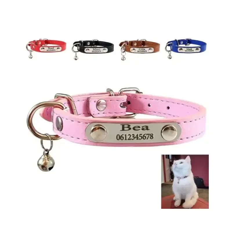 kattenhalsband met naam en telefoonnummer halsbandje kitten met naam roze