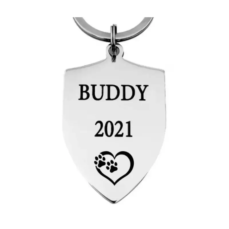 Hondenpenning aan de halsband Hondenpenning groot met naam hond en adres laten graveren Gratis verzonden in NL en BE zilver